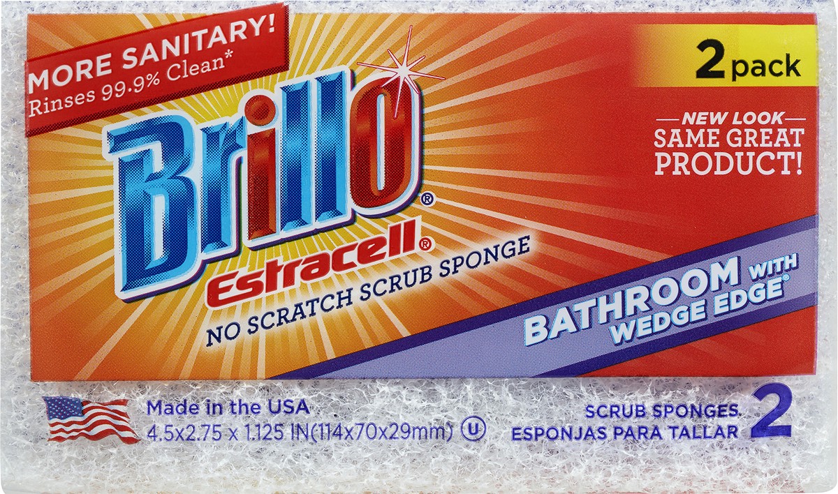 slide 2 of 6, Brillo Wedge Estracell Scrub Spnge, 2 ct