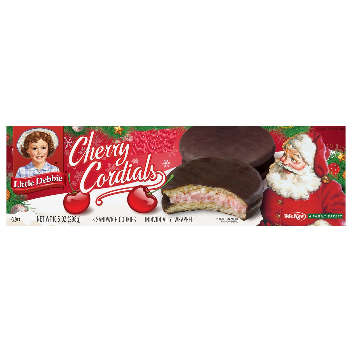 slide 1 of 7, Little Debbie Snack Cakes, Little Debbie Family Pack Cherry Cordials, 8 ct