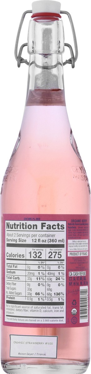 slide 3 of 10, Lorina Organic Artisanal Sparkling Berry Soda 25.4 oz, 25.4 fl oz