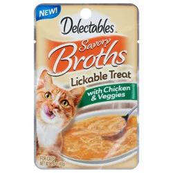 Delectables Savory Broths Lickable Treat, Chicken & Veggies
