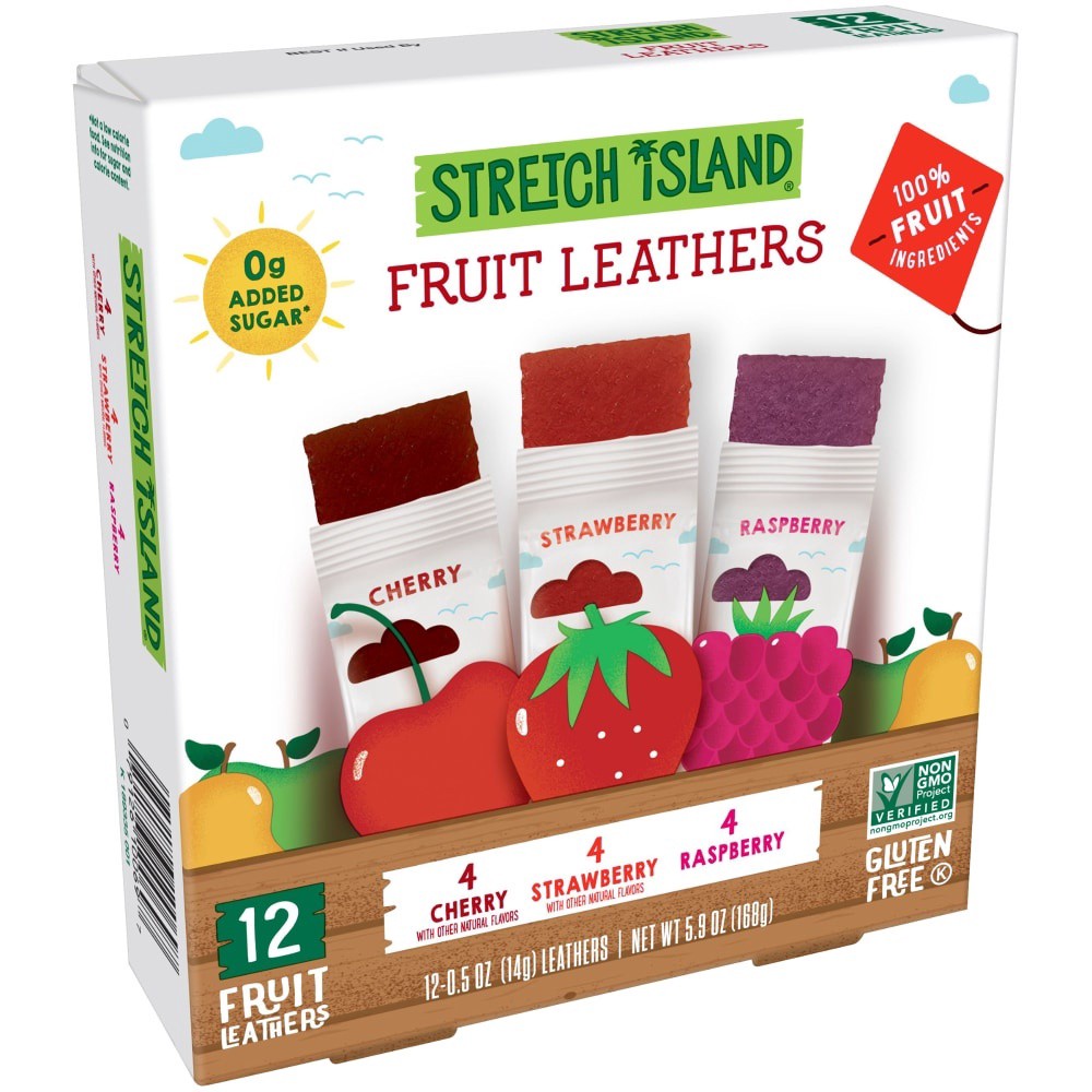 slide 4 of 4, Stretch Island Cherry Strawberry & Raspberry Fruit Leathers, 5.8 oz