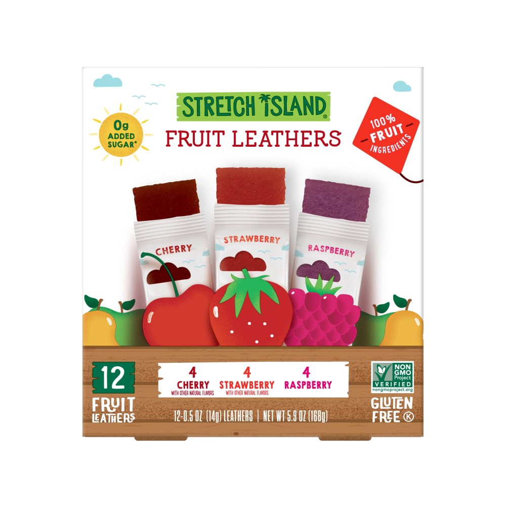 slide 1 of 4, Stretch Island Cherry Strawberry & Raspberry Fruit Leathers, 5.8 oz