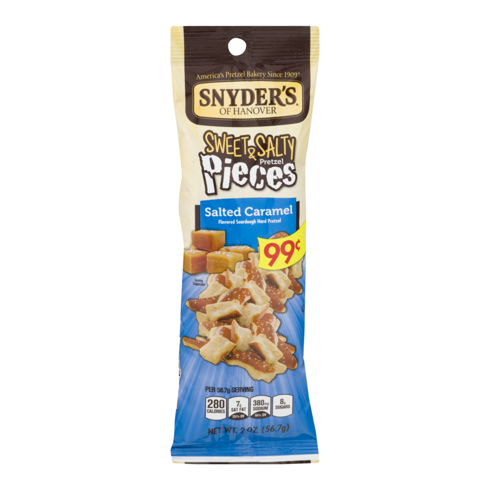 slide 1 of 3, Snyder's of Hanover Sweet And Salty Salted Caramel Pretzel Pieces, 2 oz