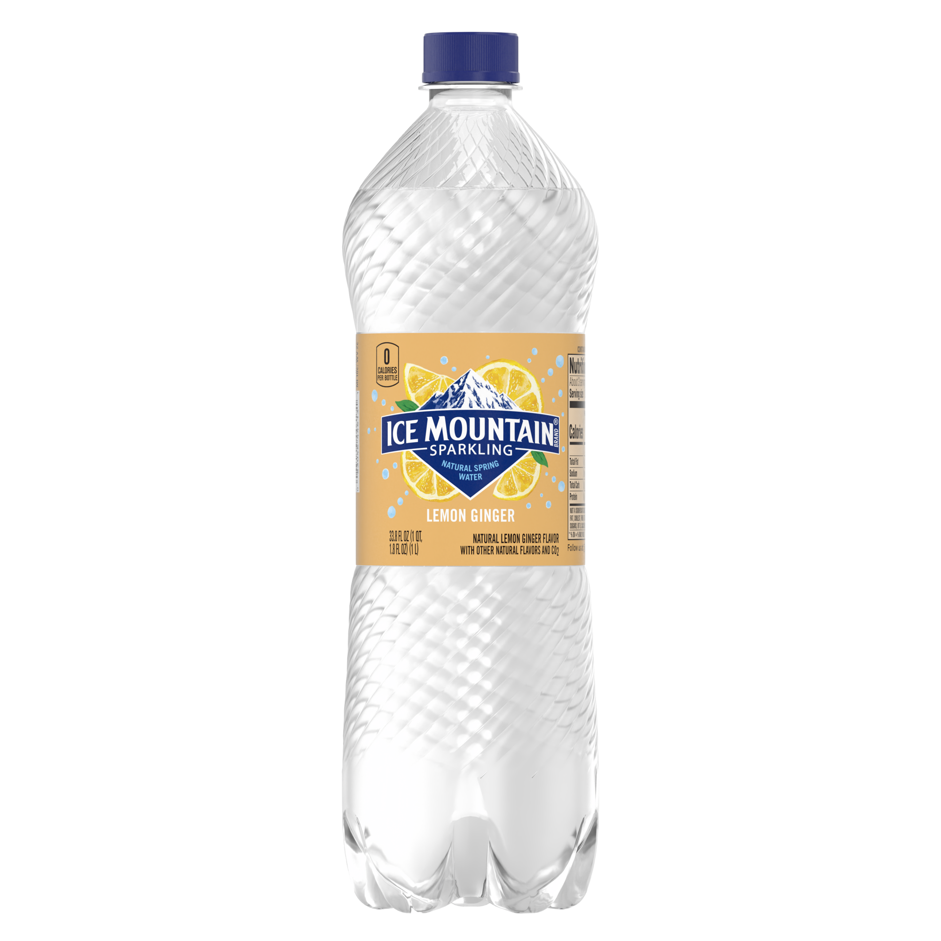 slide 1 of 4, Ice Mountain Sparkling Water, Lemon Ginger, 33.8 oz. Plastic Bottle, 33.8 oz
