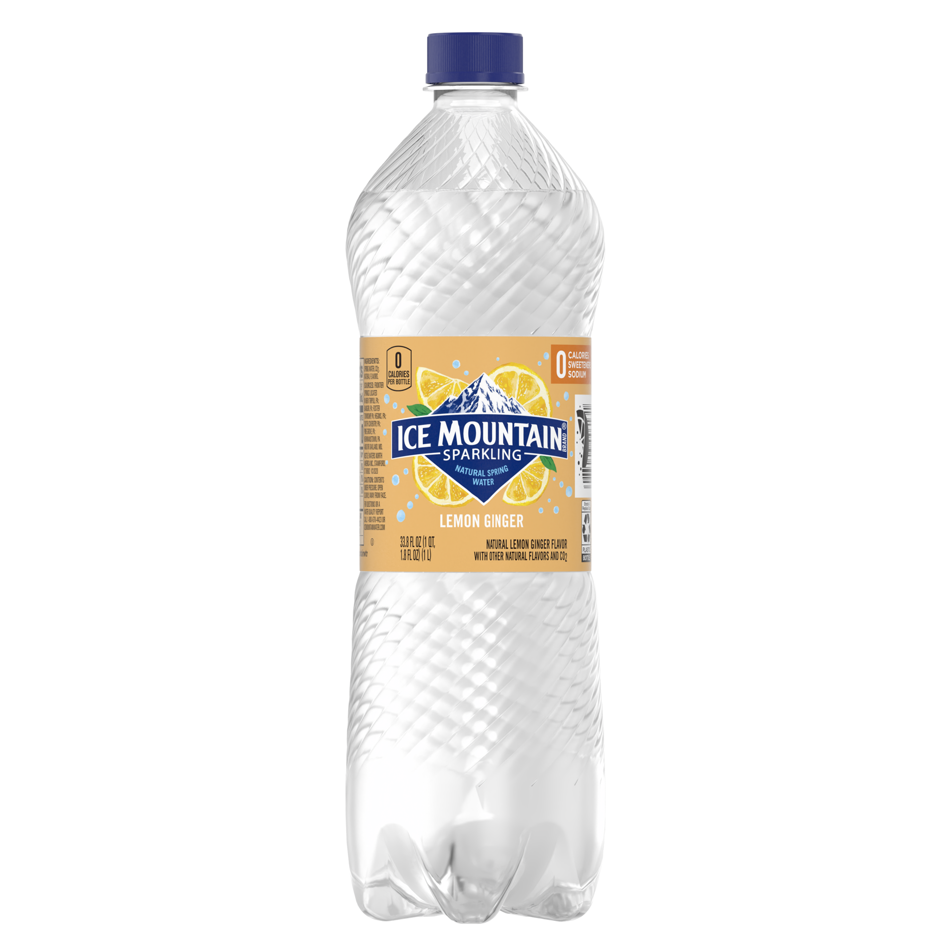 slide 3 of 4, Ice Mountain Sparkling Water, Lemon Ginger, 33.8 oz. Plastic Bottle, 33.8 oz