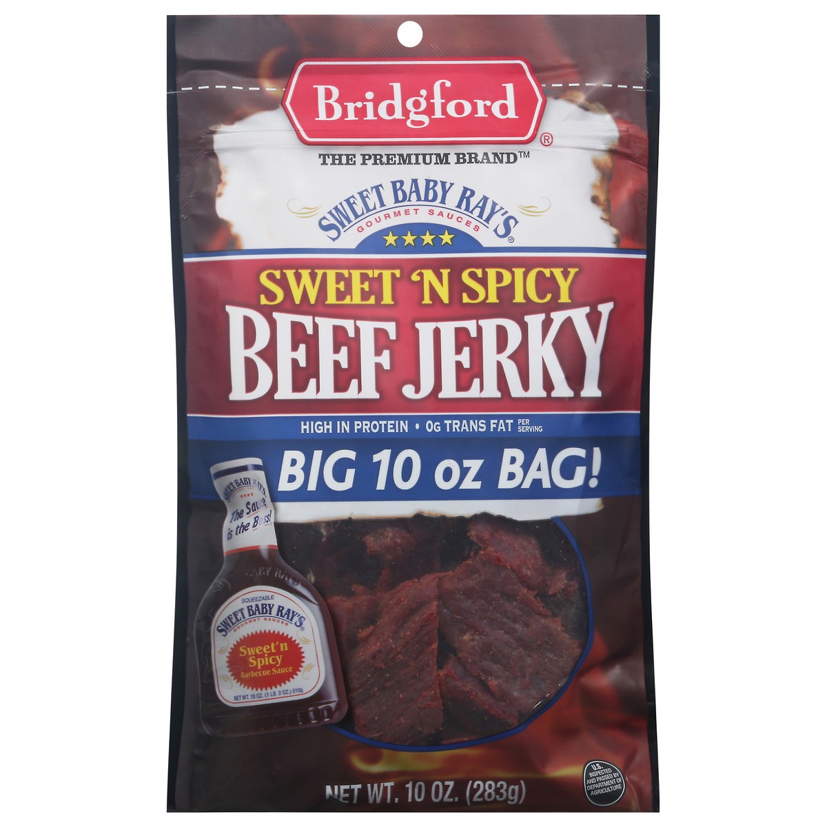 slide 11 of 11, Bridgford Sweet Baby Ray's Sweet 'N Spicy Beef Jerky 10 oz, 10 oz