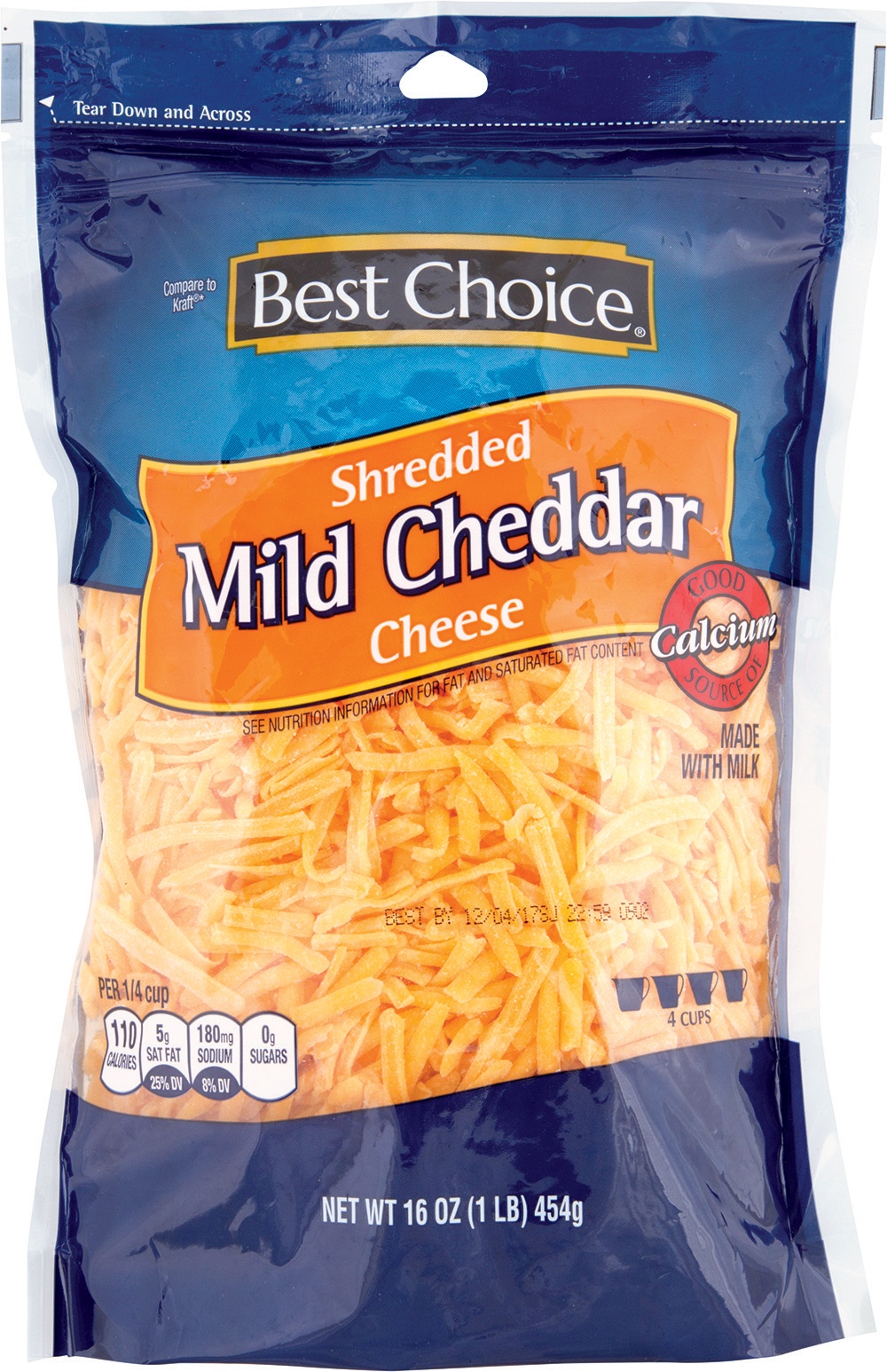 slide 1 of 1, Best Choice Natural Shredded Cheddar, 16 oz