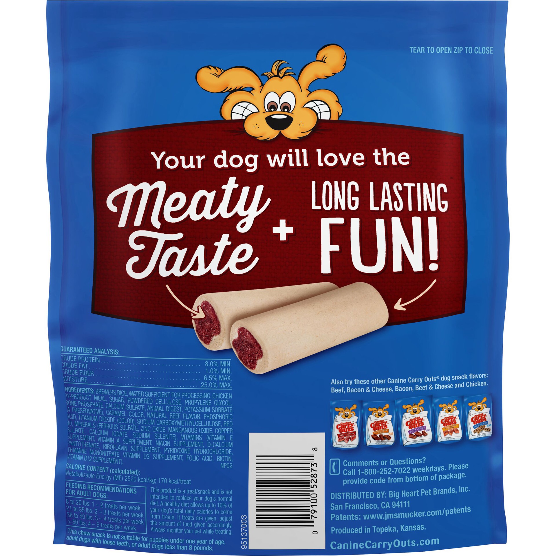 slide 2 of 2, Canine Carry Outs Chew Bones Beef Flavor Dog Snacks, 14-Ounce, 14 oz