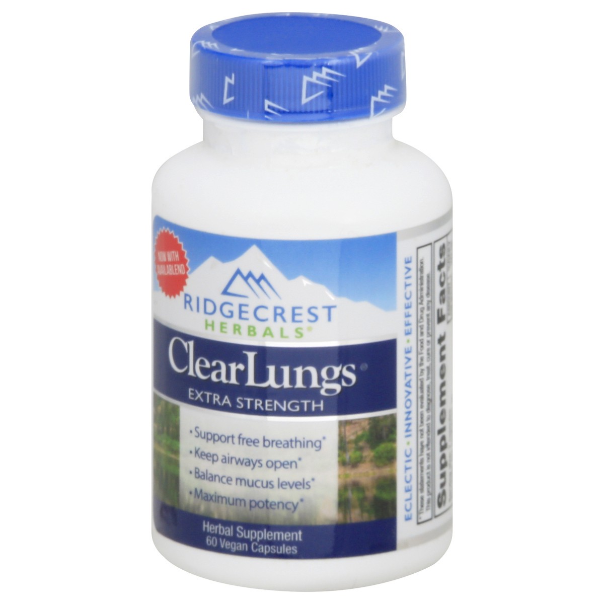 slide 3 of 9, RidgeCrest Herbals Vegan Capsules Extra Strength ClearLungs 60 ea, 60 ct