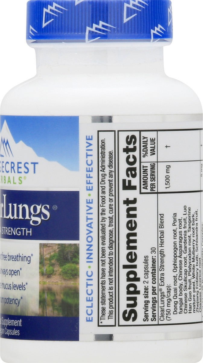 slide 8 of 9, RidgeCrest Herbals Vegan Capsules Extra Strength ClearLungs 60 ea, 60 ct