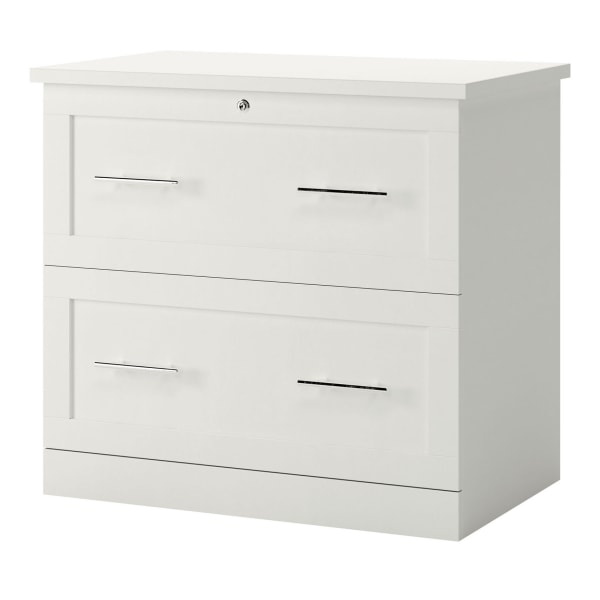 slide 1 of 8, Realspace 2-Drawer 30''W Lateral File Cabinet, White, 1 ct