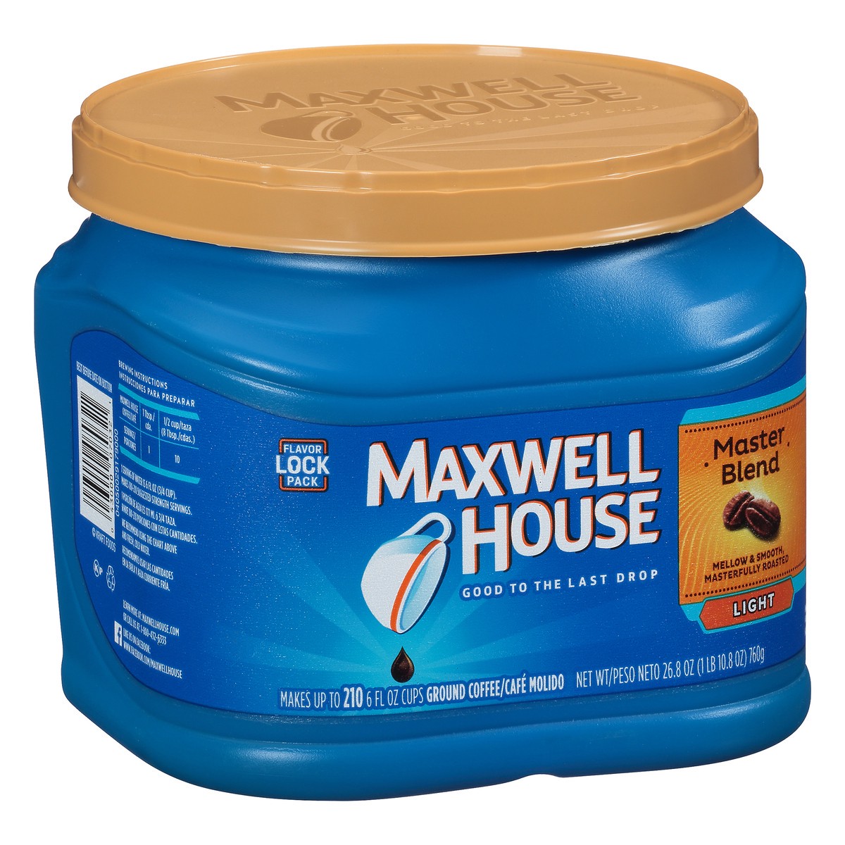 slide 8 of 9, Maxwell House Master Blend Mild Roast Ground Coffee, 26.8 oz Canister, 26.8 oz