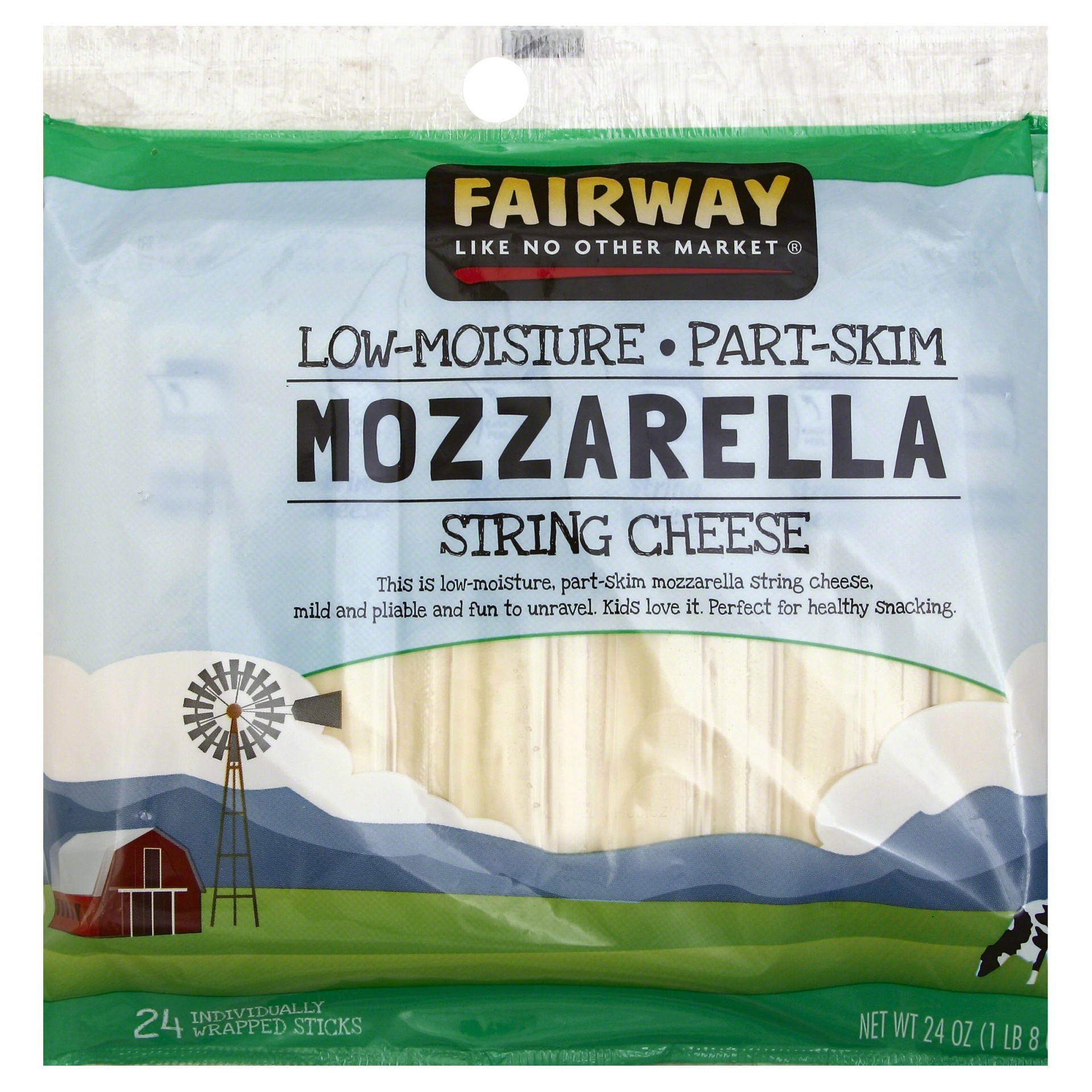 slide 1 of 1, Fairway Mozzarella String Cheese, 24 oz