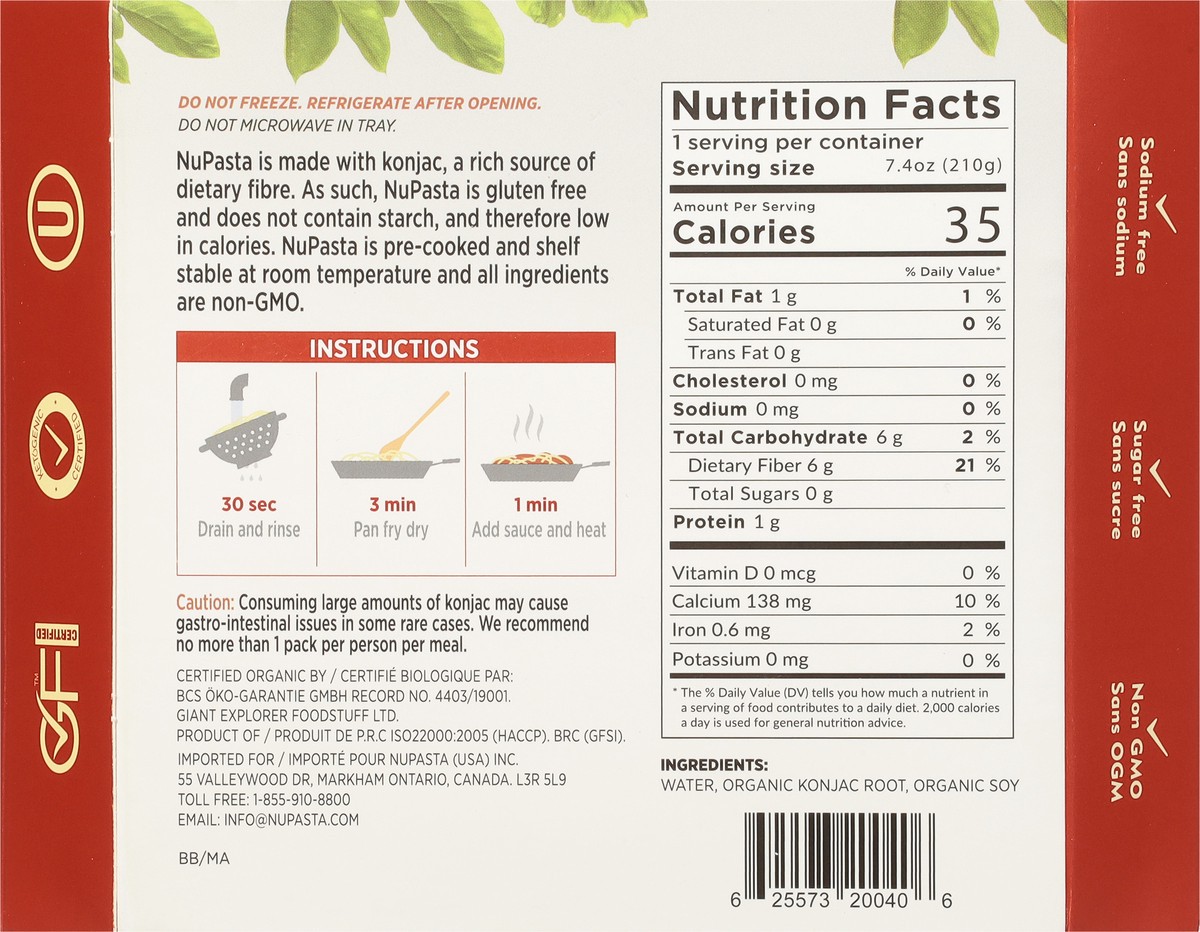 slide 4 of 9, NuPasta Organic Konjac Spaghetti, 7.4 oz