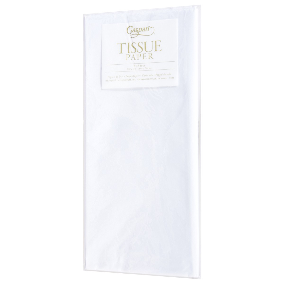 slide 3 of 4, Caspari White Tissue Paper 8 ea, 8 ct