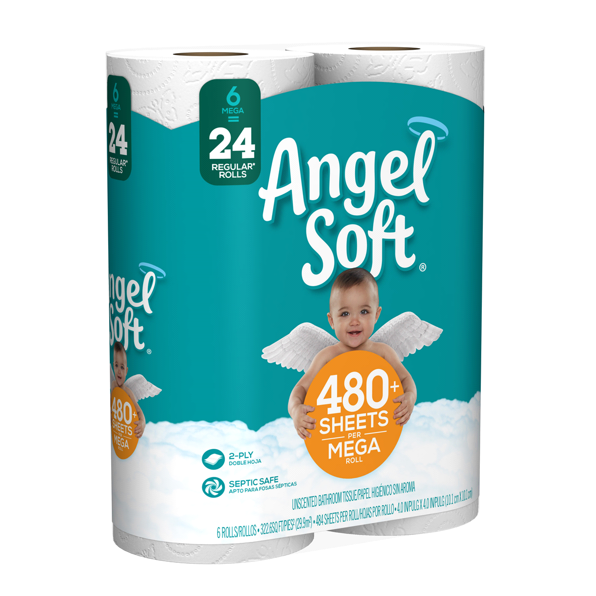Angel Soft Longer Lasting Bath Tissue Mega Rolls 6 ct | Shipt