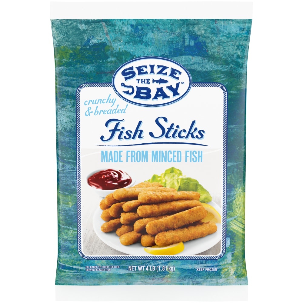 slide 1 of 1, Seize The Bay Breaded Fish Sticks, 64 oz