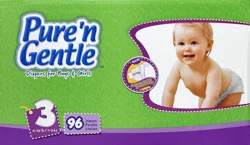 Pure 'n Gentle Diapers 96 ea