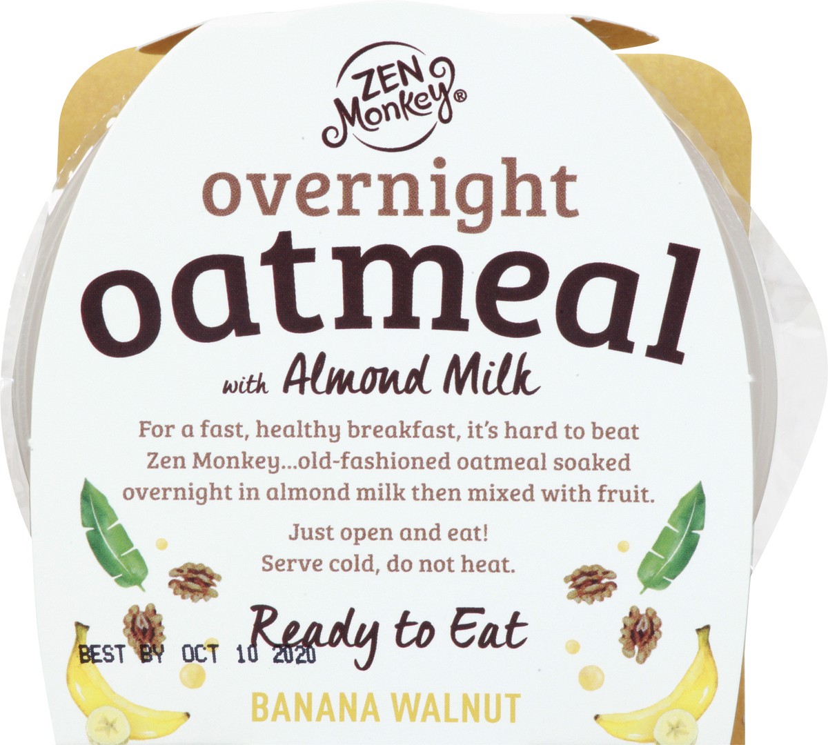 slide 3 of 13, Zen Monkey Overnight Banana Walnut Oatmeal with Almond Milk 5.3 oz, 5.3 oz