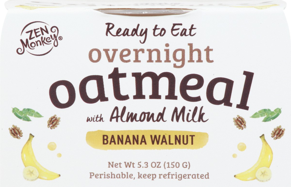 slide 4 of 13, Zen Monkey Overnight Banana Walnut Oatmeal with Almond Milk 5.3 oz, 5.3 oz
