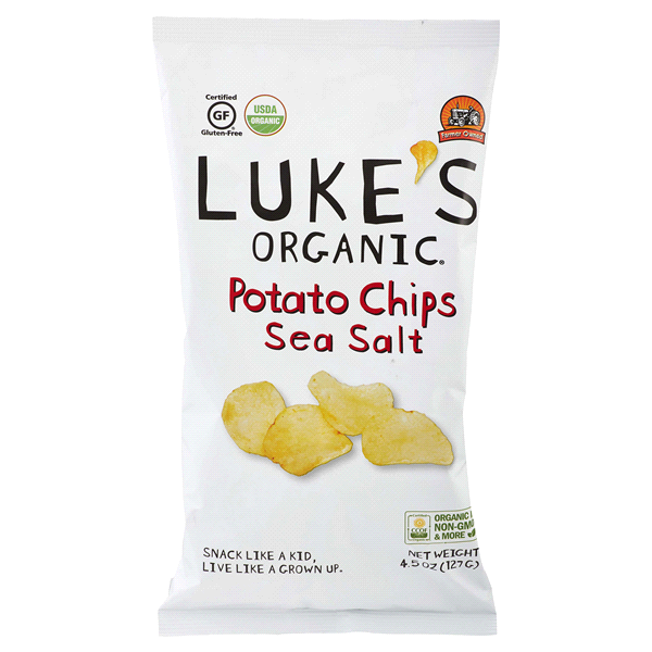 slide 1 of 1, Luke's Organic Sea Salt Potato Chips, 4.5 oz