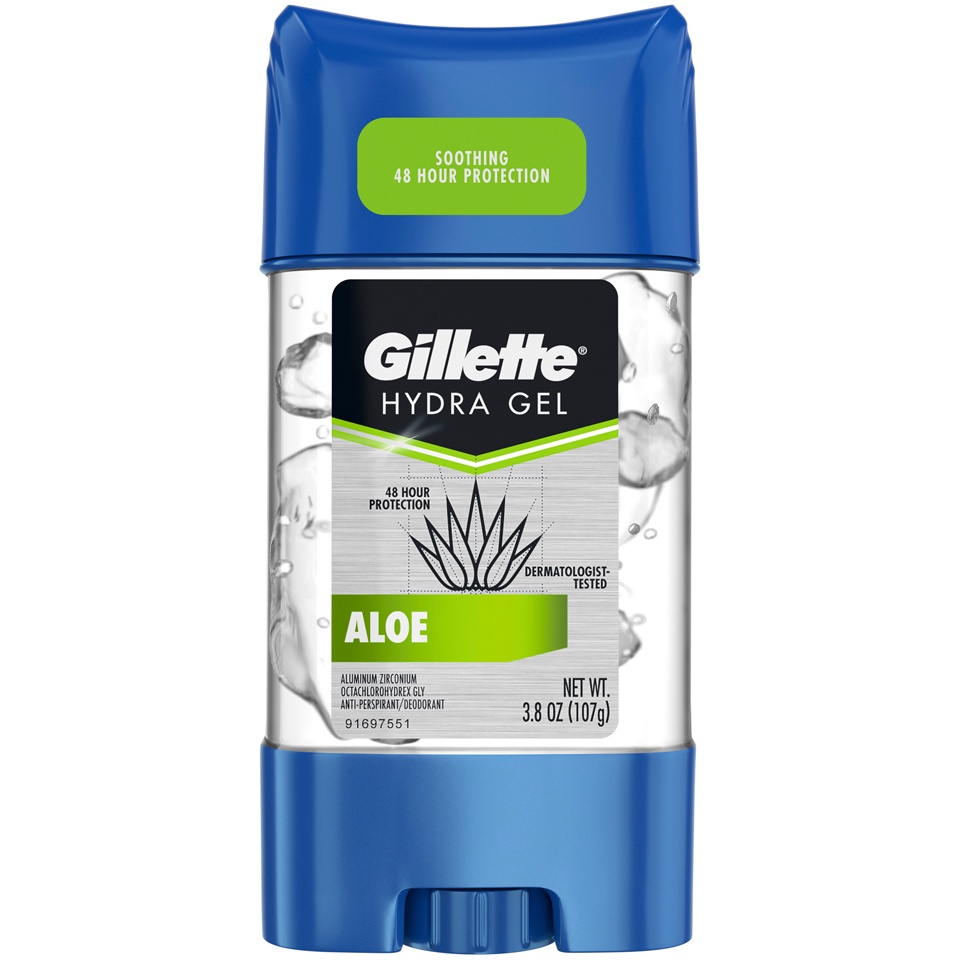 slide 1 of 2, Gillette Fusion Gillette Hydra Gel Aloe Antiperspirant And Deodorant For Men, 3.8 oz