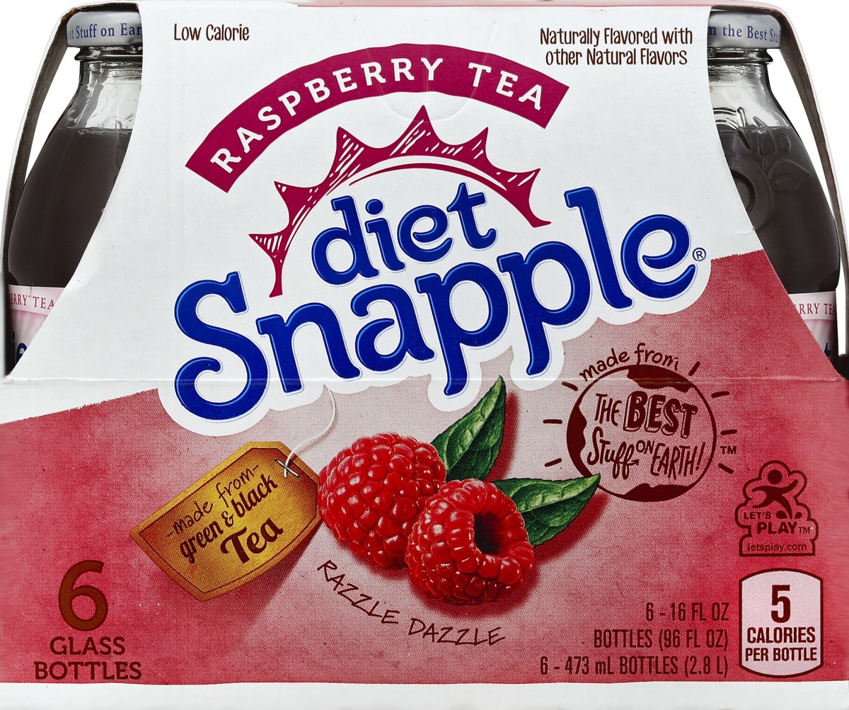 slide 4 of 7, Snapple Diet Raspberry, 6 x 16 fl