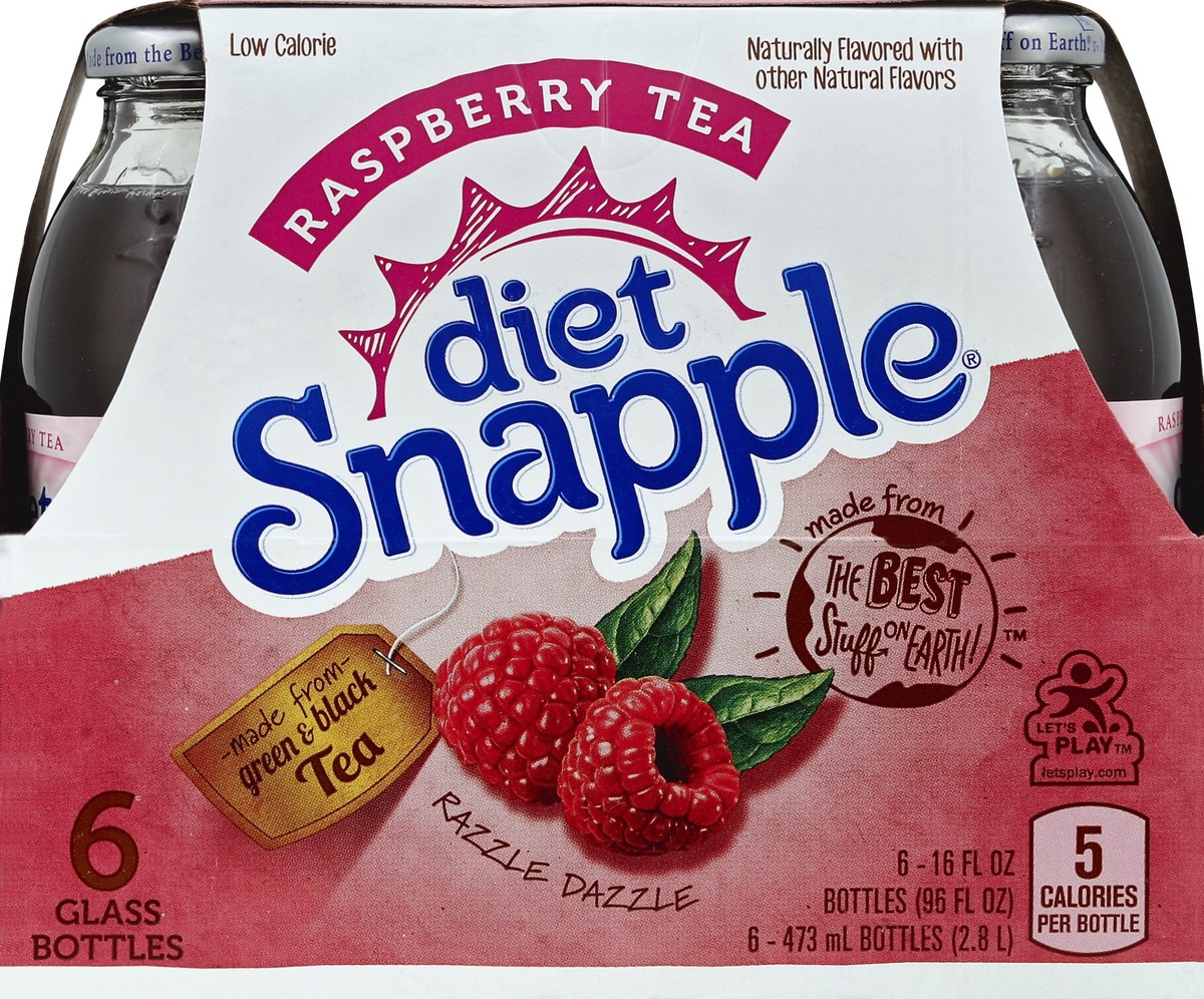 slide 2 of 7, Snapple Diet Raspberry, 6 x 16 fl