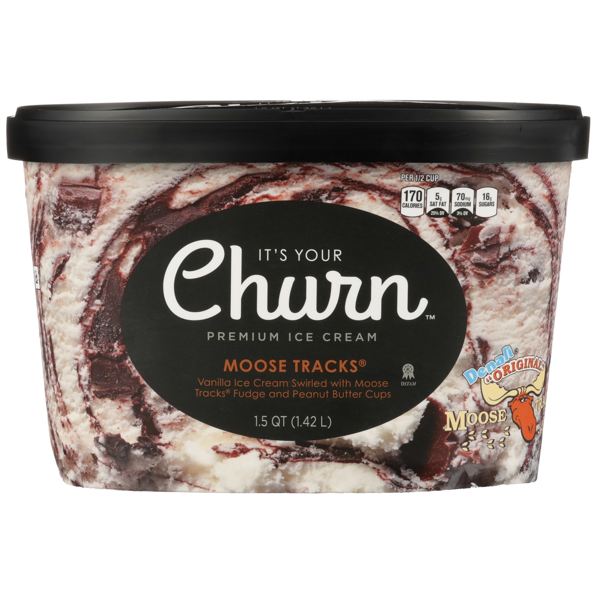 slide 1 of 6, It's Your Churn Premium Ice Cream Moose Tracks, 1.5 qt