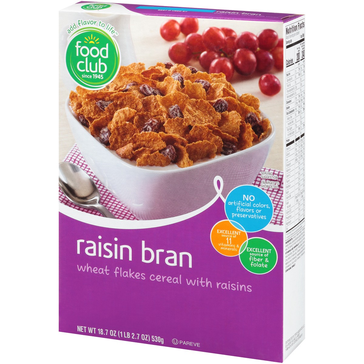 slide 3 of 10, Food Club Raisin Bran Cereal, 18.69 oz