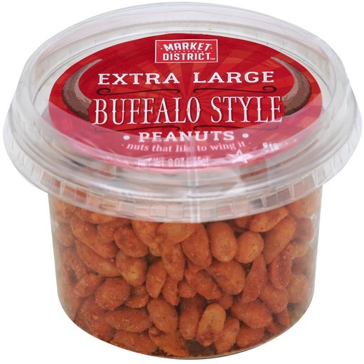 slide 1 of 1, Market District Extra Large Buffalo Style Peanuts, 9 oz