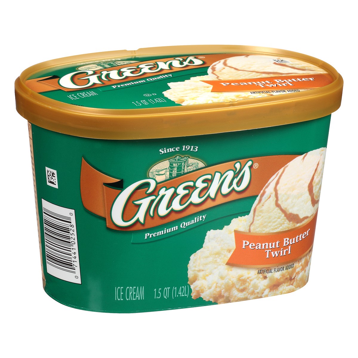 slide 8 of 10, Green's Peanut Butter Twirl Ice Cream 1.5 qt. Carton, 1.42 liter