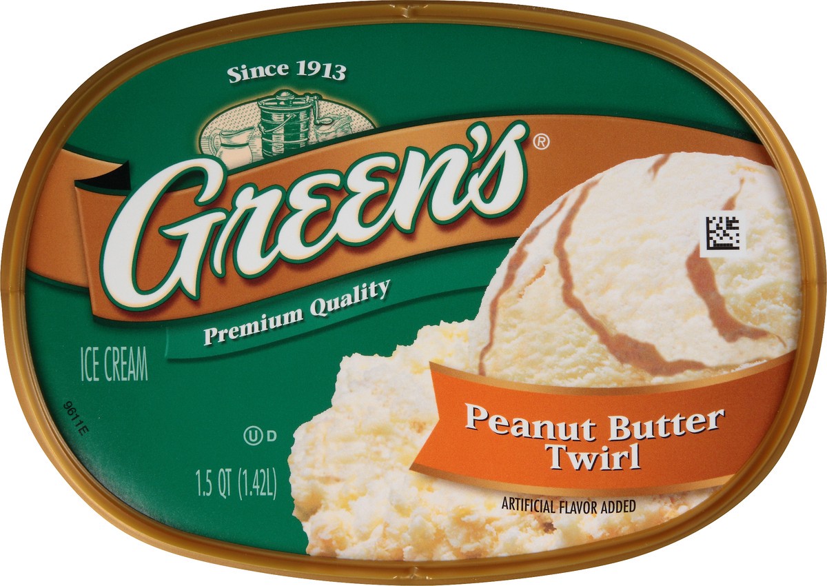 slide 4 of 10, Green's Peanut Butter Twirl Ice Cream 1.5 qt. Carton, 1.42 liter