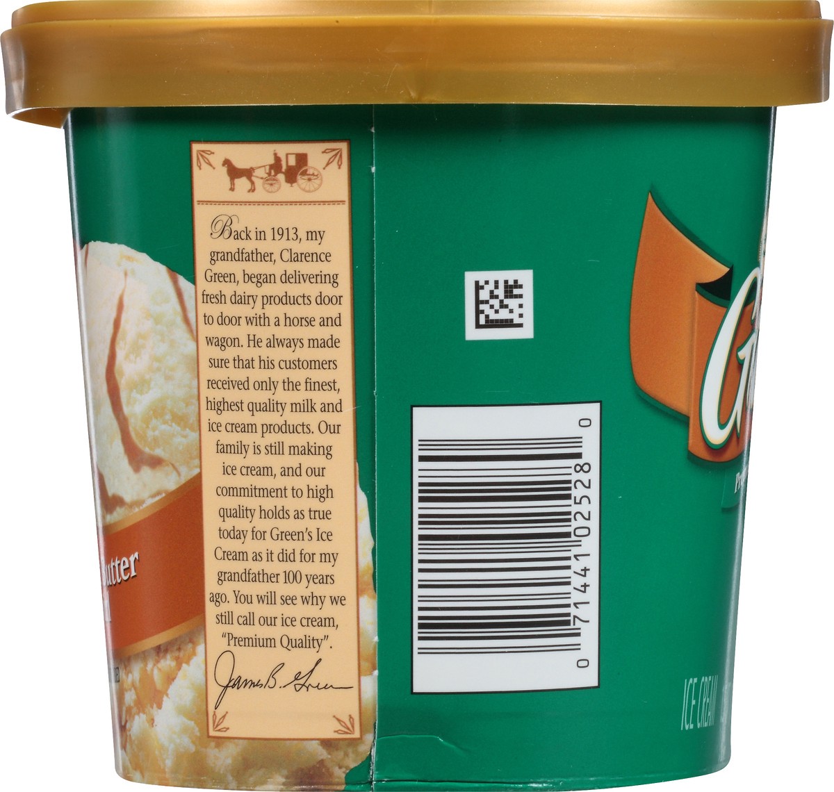 slide 6 of 10, Green's Peanut Butter Twirl Ice Cream 1.5 qt. Carton, 1.42 liter