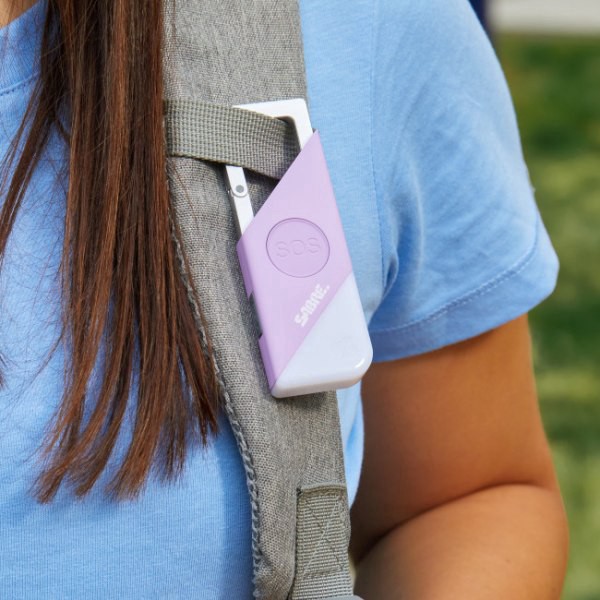 slide 2 of 4, Sabre 2-In-1 Personal Alarm With Sos Button And Led Light, Lavender, Pa-100-Lv, 1 ct