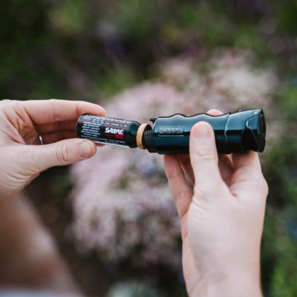 slide 10 of 10, Sabre Smart Pepper Spray, 1-5/8""H X 1-1/2""W X 4-5/16""D, Black, 1 ct