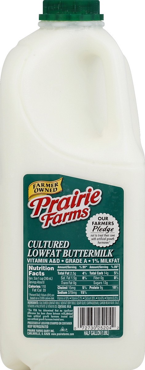 slide 2 of 4, Prairie Farms Lowfat Cultured Buttermilk 0.5 gl Jug, 1/2 gal