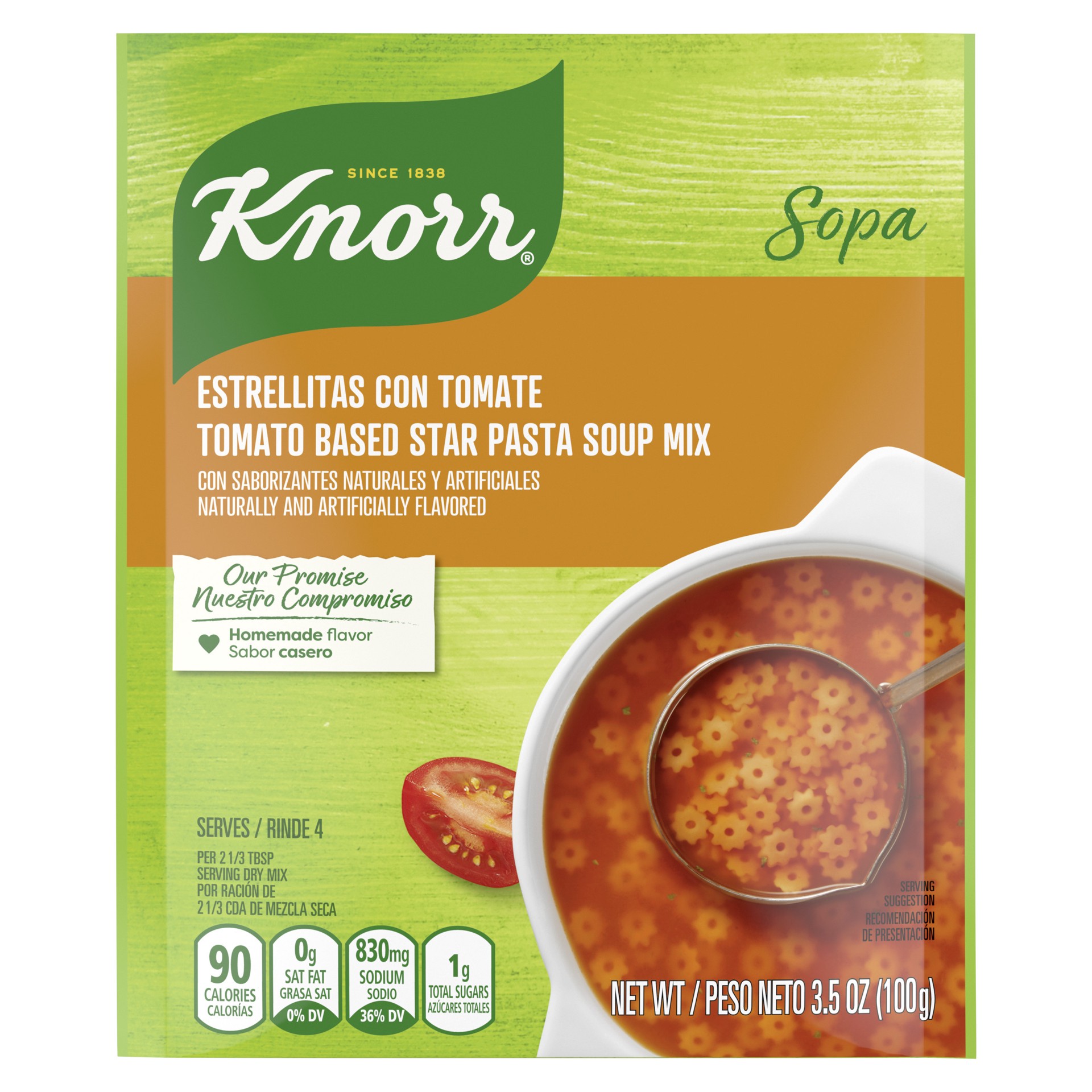 slide 1 of 7, Knorr Sopa/Pasta Soup Mix Tomato Based Star Pasta, 3.5 oz, 3.5 oz