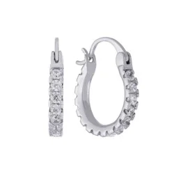 Elements Silver Plated Click-Top Hoop Earrings