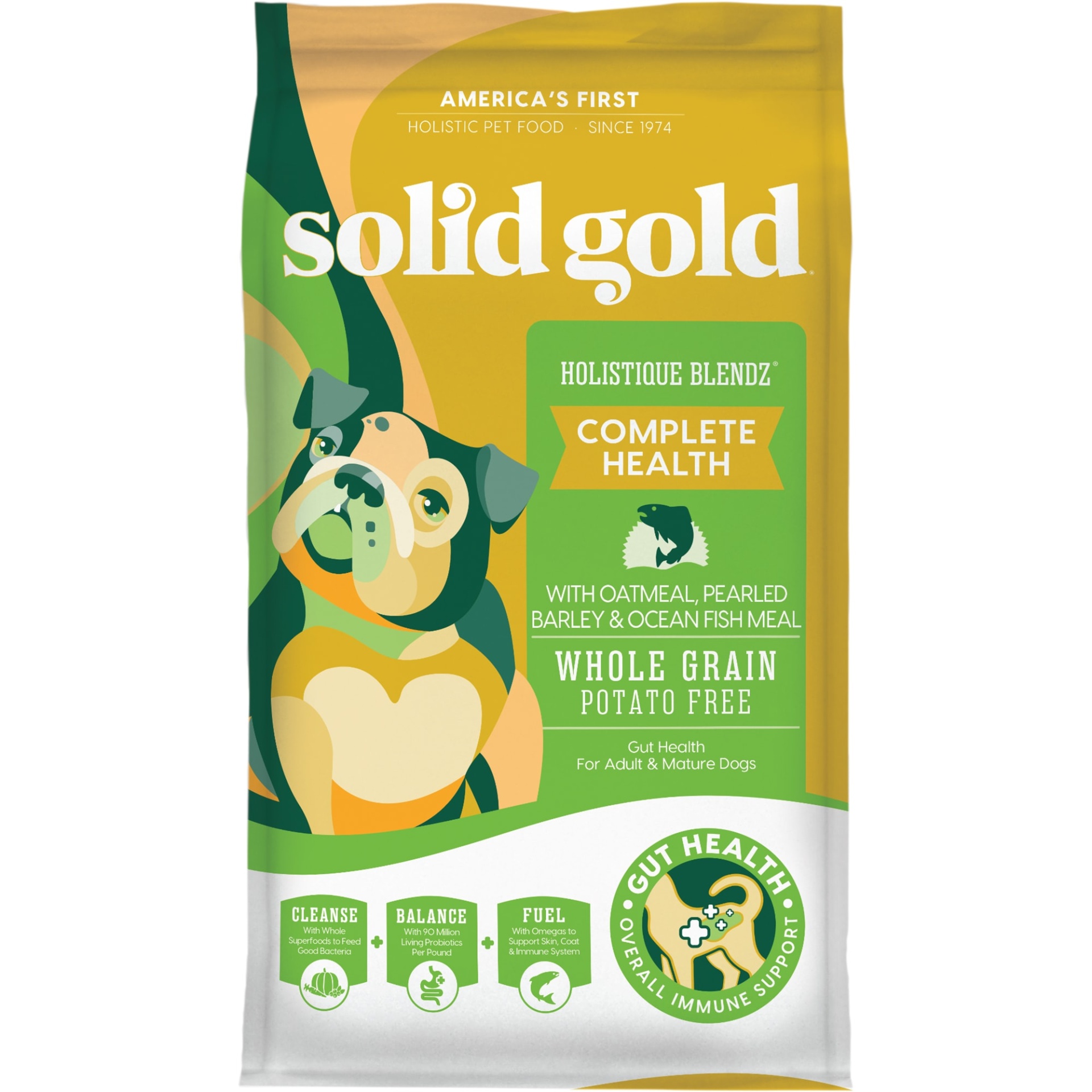 slide 1 of 1, Solid Gold Holistique Blendz Oatmeal, Pearled Barley & Ocean Fish Meal Adult Dog Food, 4 lb