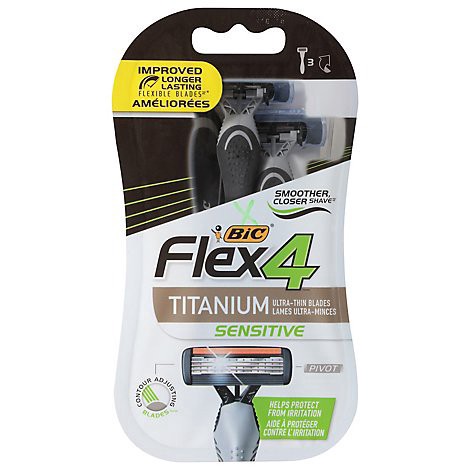 slide 1 of 1, Bic Shavers Flex 4 - 3 Count, 3 ct