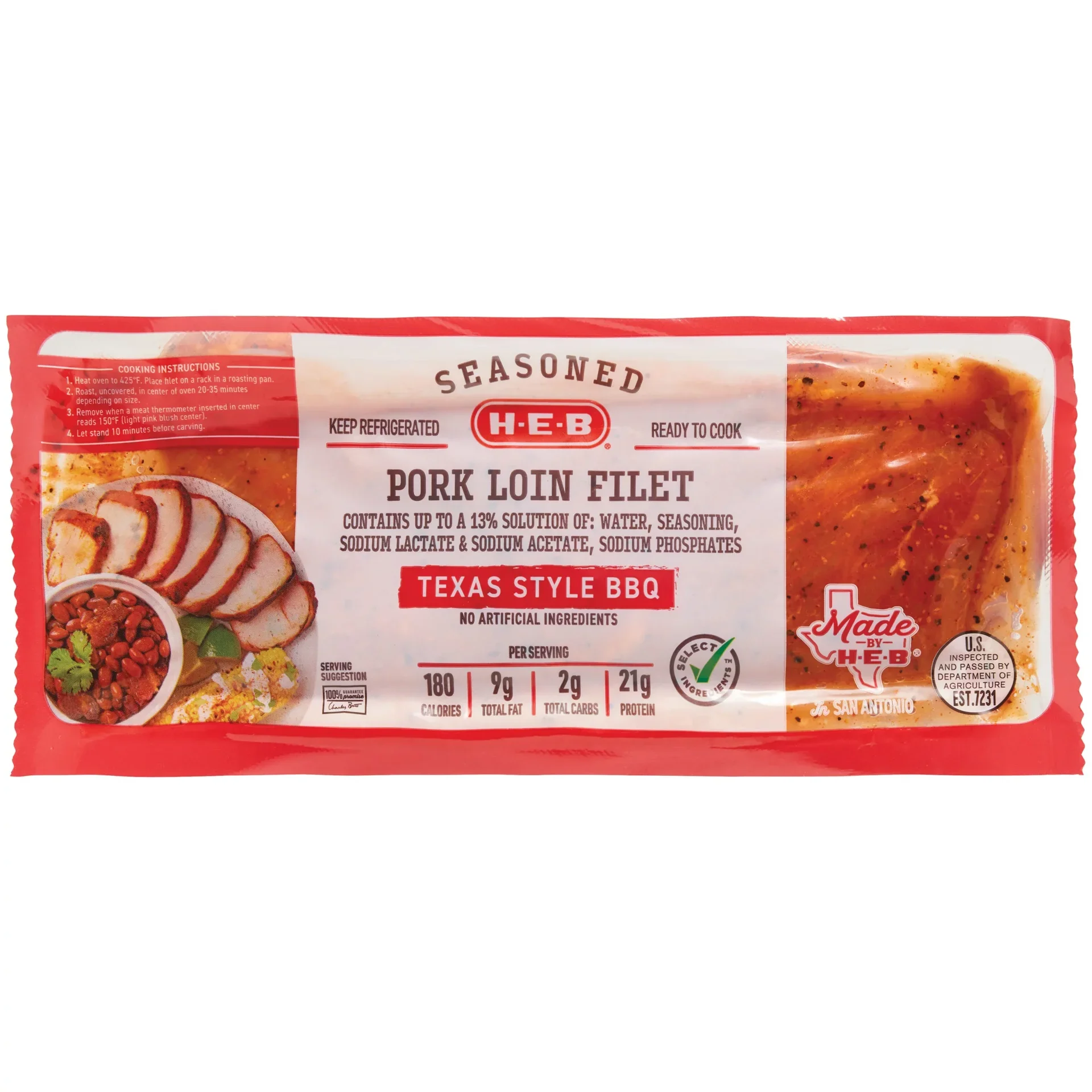 slide 1 of 1, H-E-B Texas-Style BBQ Seasoned Pork Loin Filet, per lb