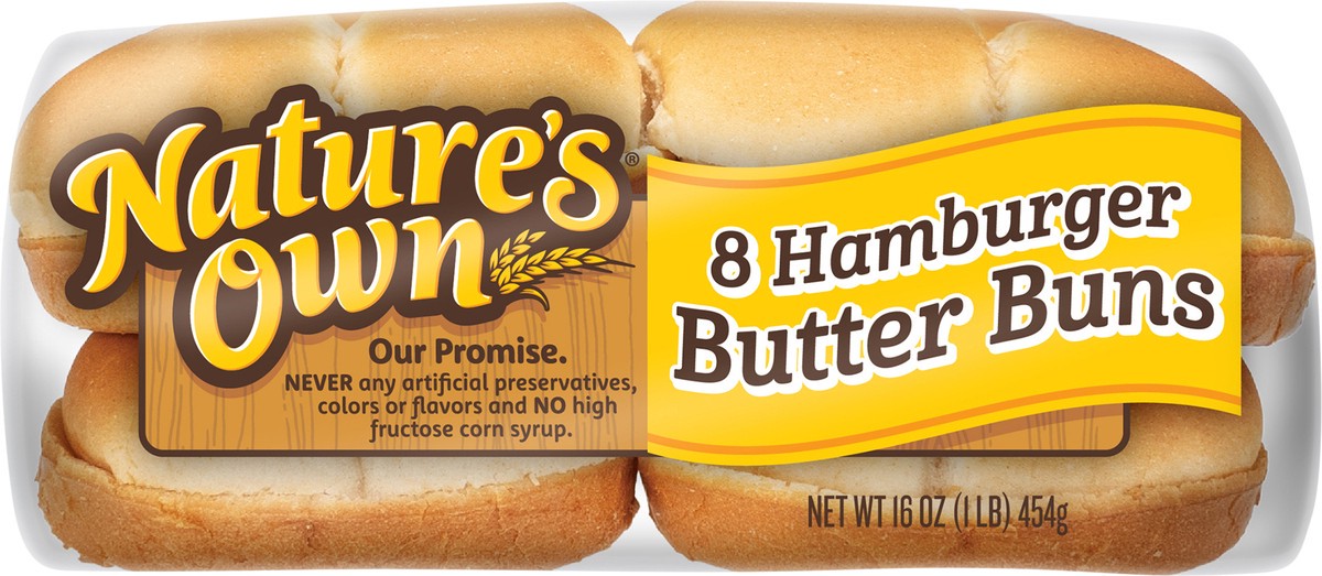 slide 5 of 8, Nature's Own Hamburger Butter Buns, 8 ct; 16 oz