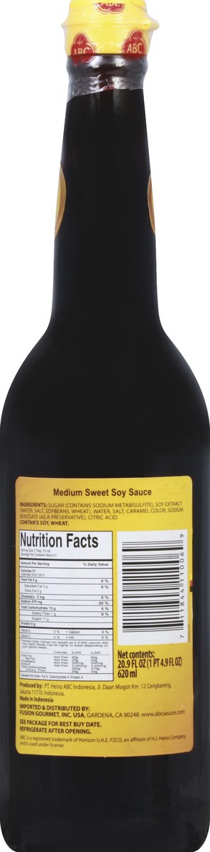 slide 6 of 6, ABC Medium Sweet Soy Sauce, 21 fl oz