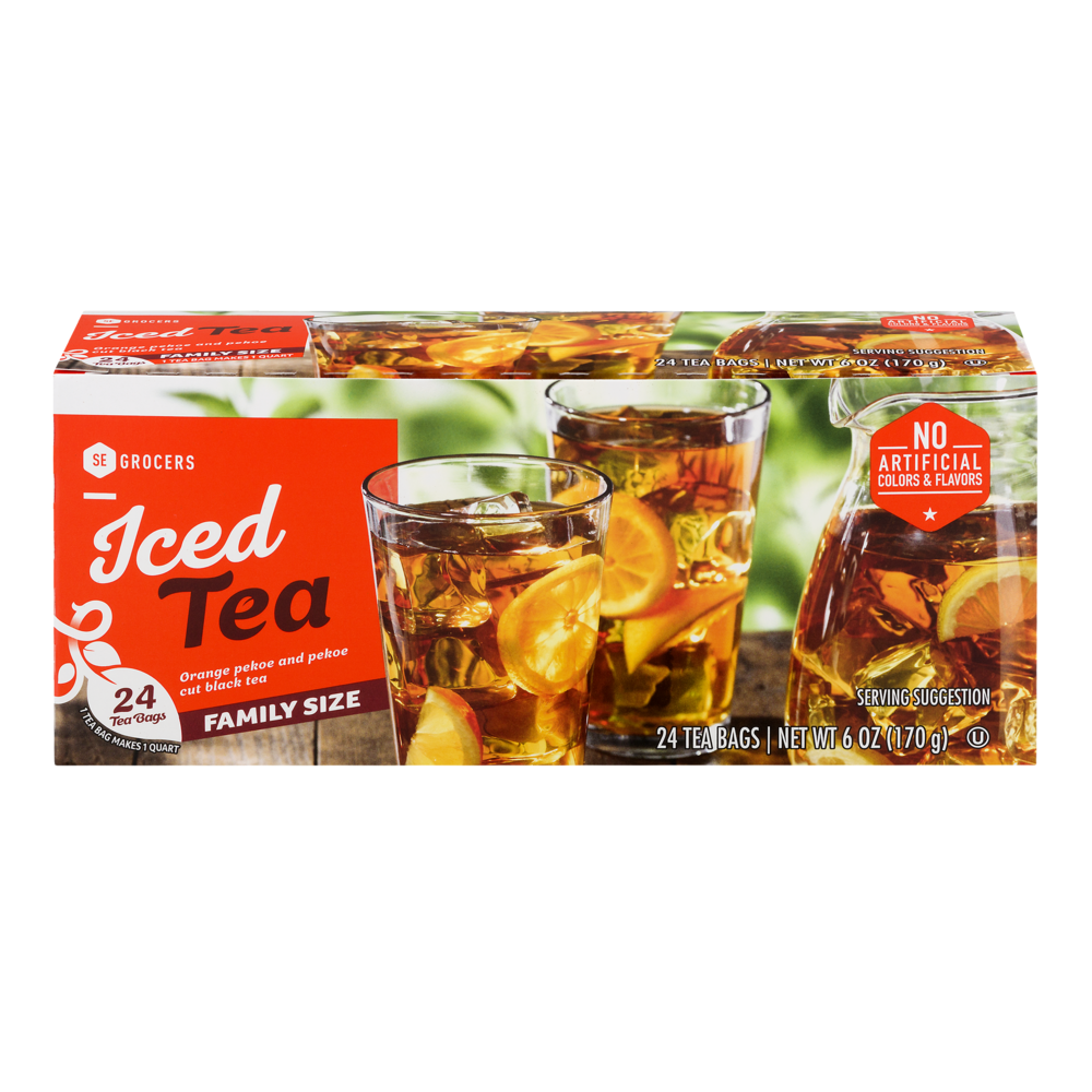 slide 1 of 1, SE Grocers Family Size Iced Tea - 24 CT, 24 ct