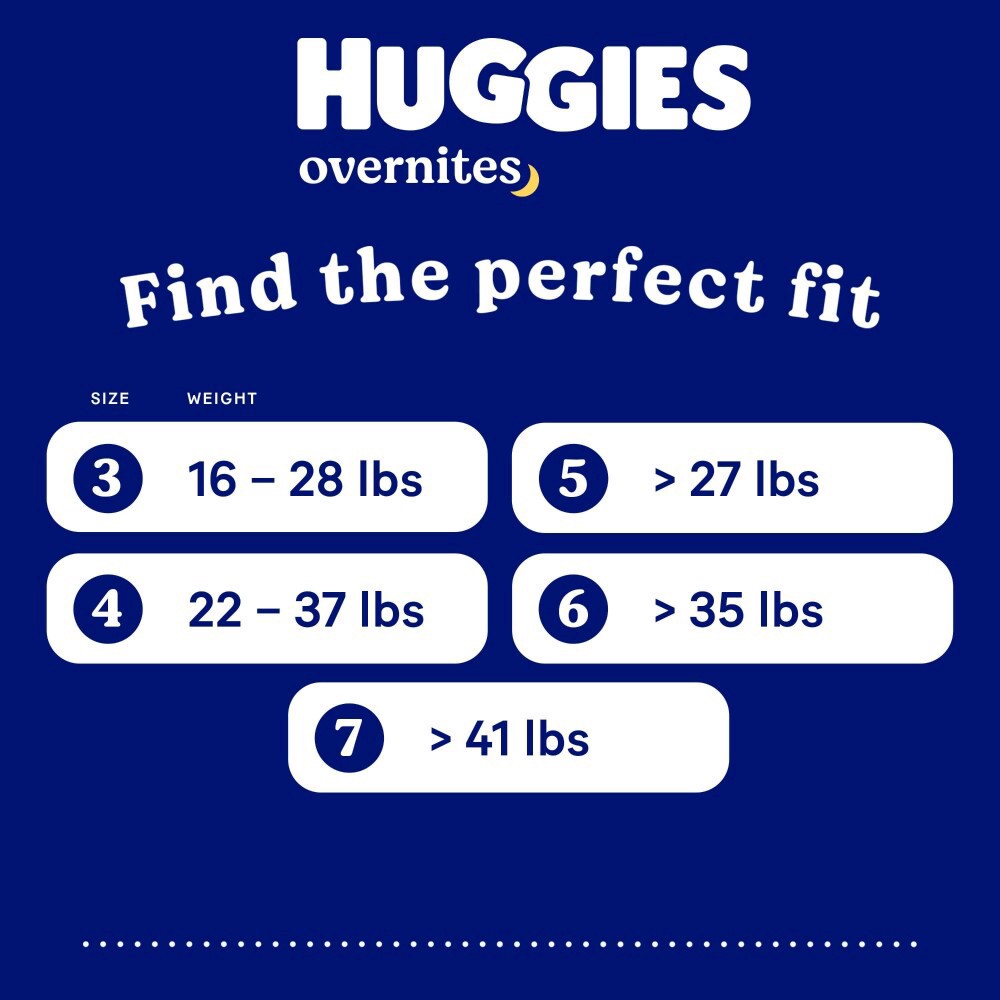 slide 3 of 6, Huggies Overnites Nighttime Baby Diapers, Size 6 (35+ lbs), 42 Ct, 42 ct