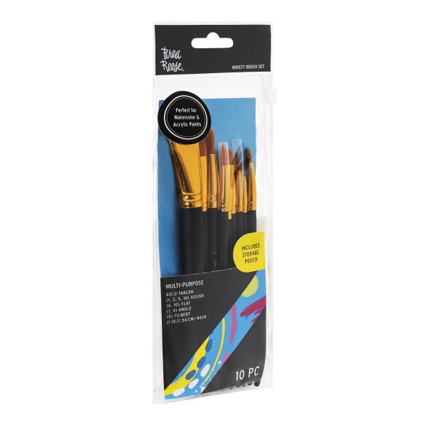 slide 6 of 7, Brea Reese 10-Piece Variety Paintbrush Set, Black, 1 ct