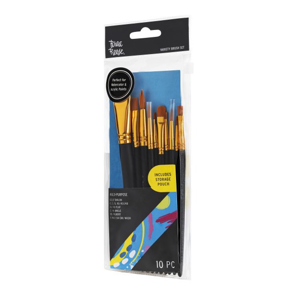 slide 2 of 7, Brea Reese 10-Piece Variety Paintbrush Set, Black, 1 ct