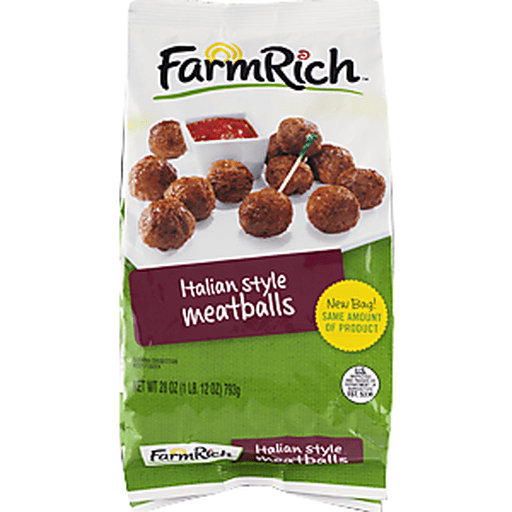 slide 1 of 1, Farm Rich Italian Style Meatballs, 28 oz