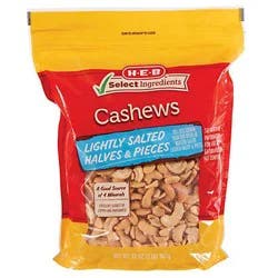 H-E-B Lightly Salted Roasted Cashew Halves & Pieces